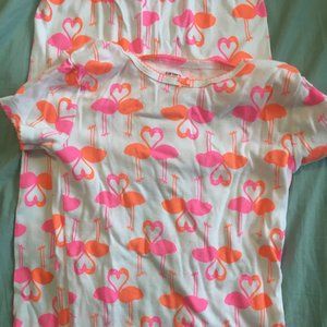 Carter's size 7 two piece flamingo pajamas